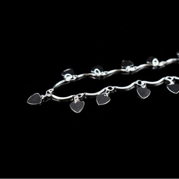 Bohemia 925 Sterling Silver Heart Pendant Anklets Bracelet - Picture 6 of 7